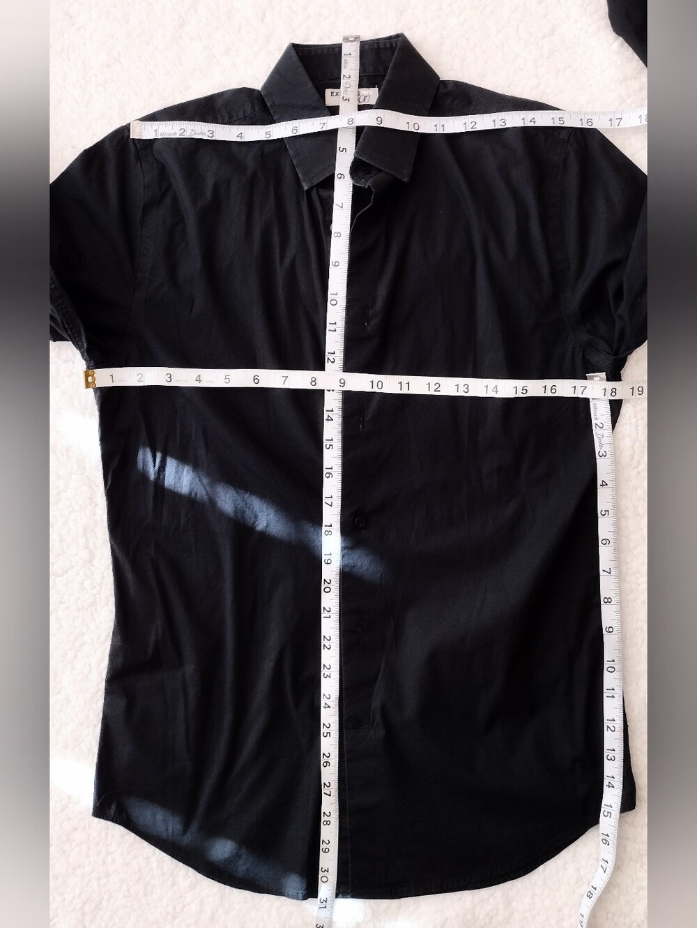 Express Sz S Fitted Black Men's Button-Up Shirt - Classic Dress Shirt - Picture 2 of 9